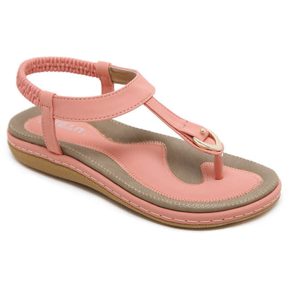 Mira | Elastische Teenslip Sandaal met Zachte Wigzool