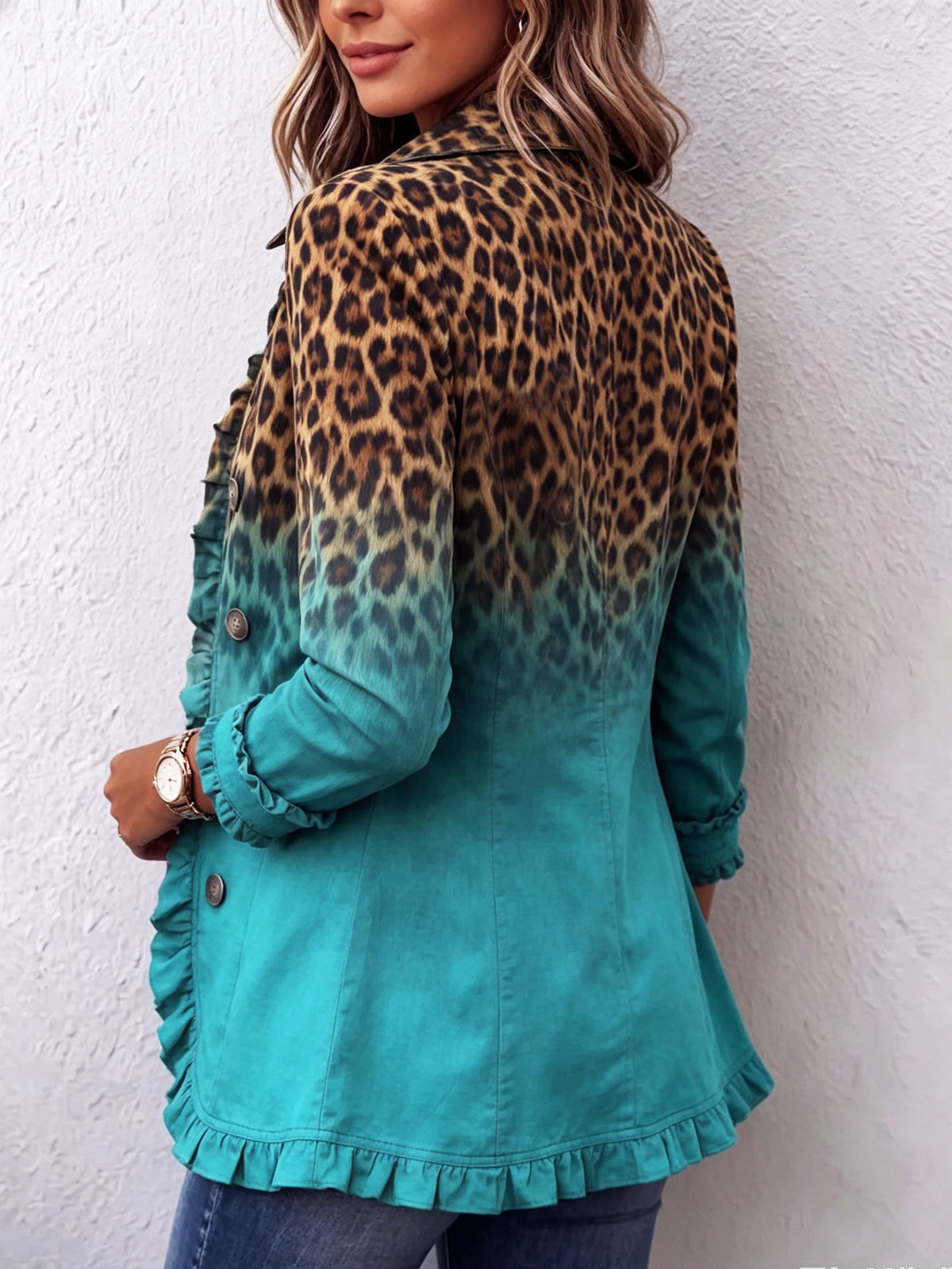 Mercedes | Chaqueta Leopardo Degradado con Volantes