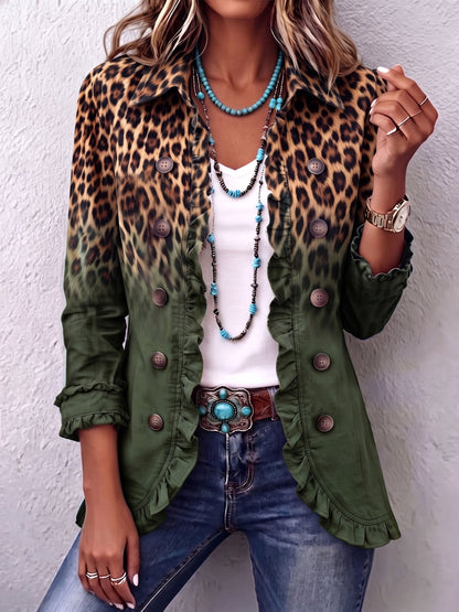 Mercedes | Chaqueta Leopardo Degradado con Volantes